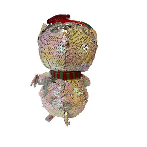 Ty Flippables Mistletoe Christmas Teddy Bear Sequin Stuffed Animal Plush - Picture 3 of 5